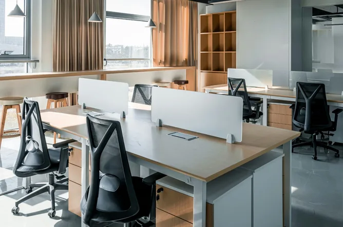 Modern office with desks