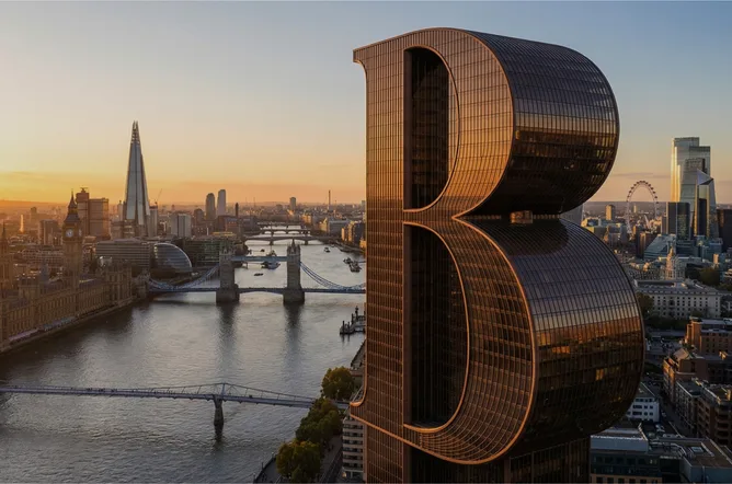 Aerial view of London at sunset