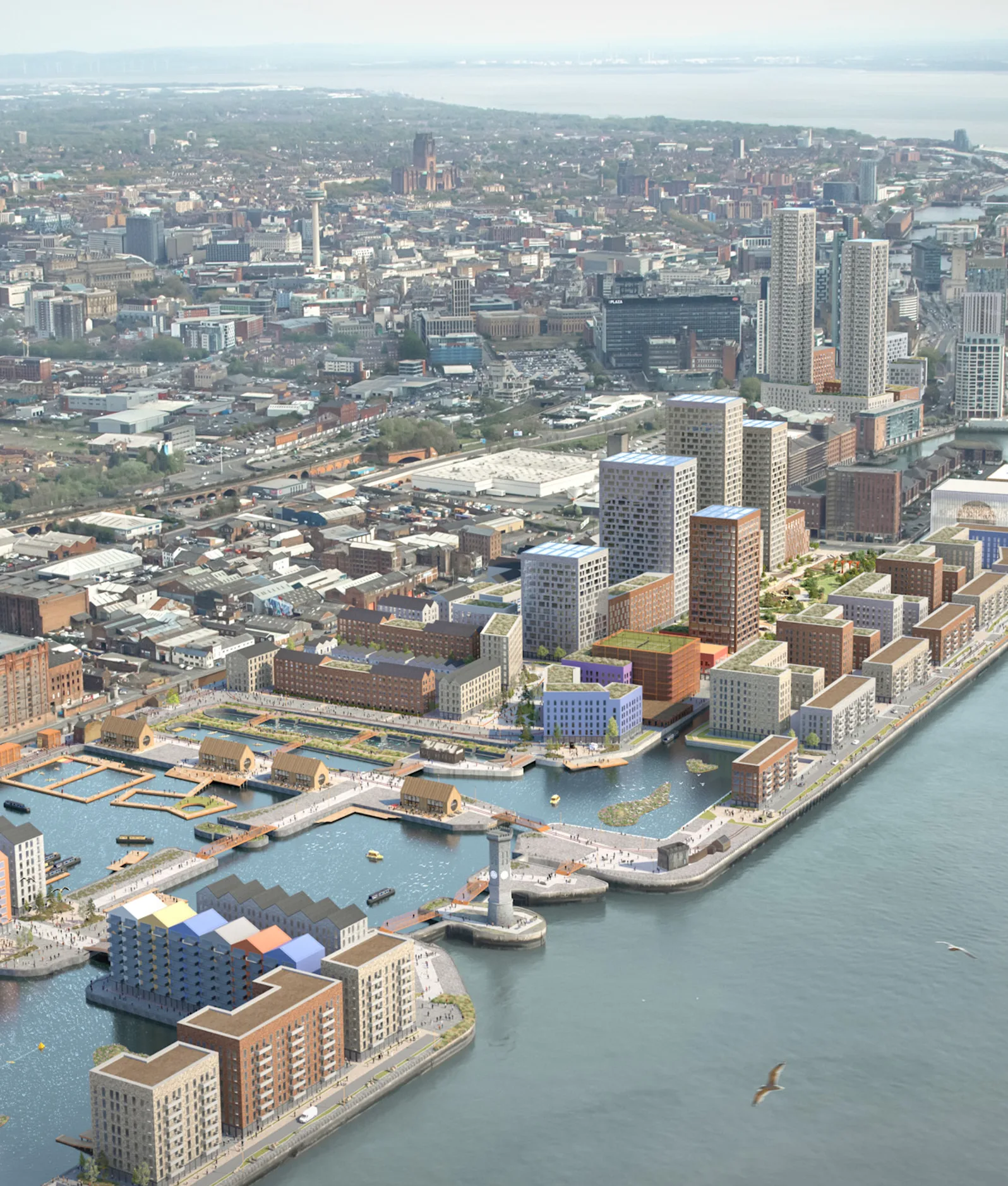 Peel Liverpool Waters aerial view