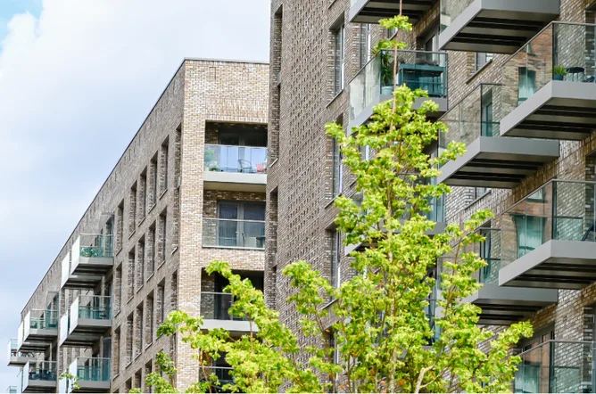Modern apartment building